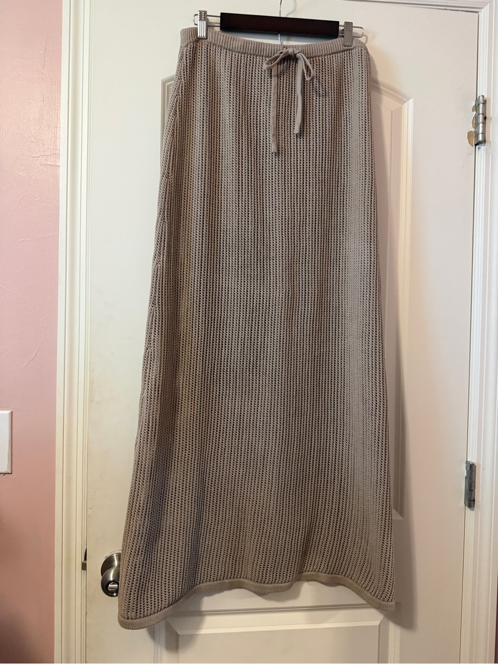 Sabo luxury Australian  Women's Knit Drawstring Maxi Skirt - Taupe